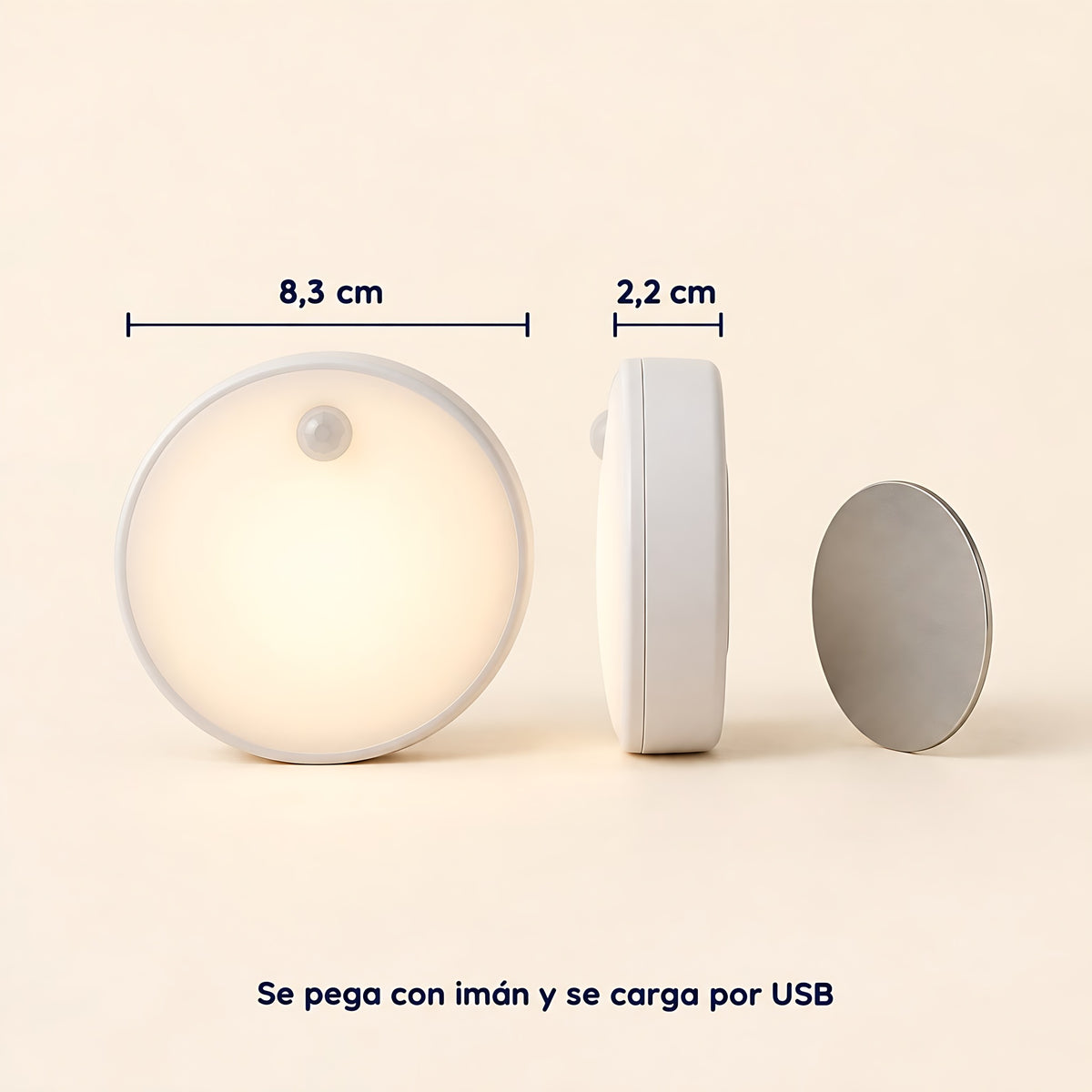 Luces con sensor de movimiento recargables: medidas