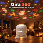 El proyector gira 360 grados y las luces se mueven por el techo